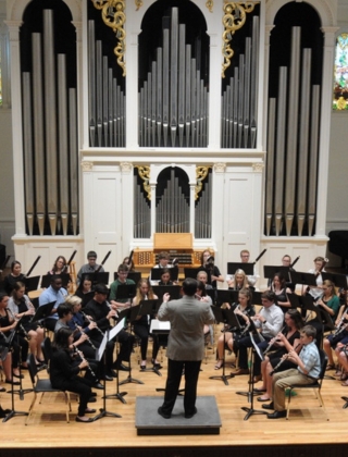 Students performing at Lee Chapel